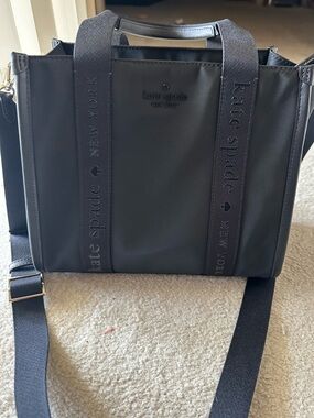 Kate Spade black Kip nylon mini Tote with Logo Webbing